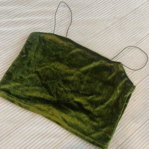 Velvet green crop top